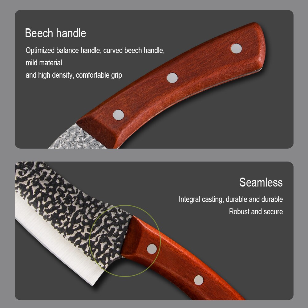 XYj Chef Knife 8/6 inch Ultra Sharp Slicing Knife Premium High Carbon Stainless Steel with Wooden Handle Cleaver