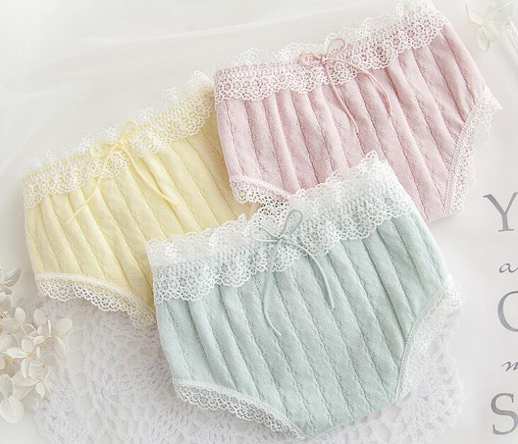 2nd Free M L XL Lovely Cute Lolita Kawaii Knitting Cotton Lace Panties Underwear Brief Lingerie Knickers