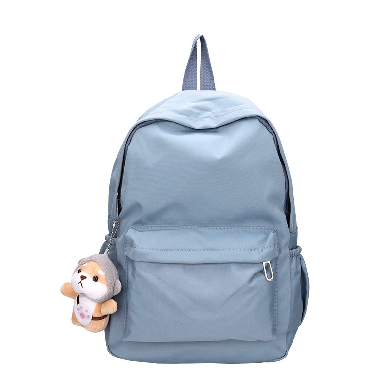Waterproof Nylon Women Backpack Female Travel Bag Backpacks Schoolbag for Teenage Girls Solid Color Bookbag: WHITE