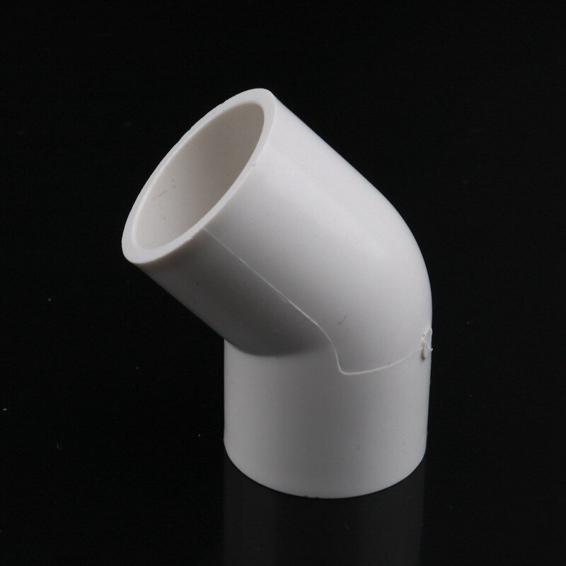1pcs 32mm 40mm 50mm PVC Pipe 45 Degree Elbow Connector Water Tank Joint Aquarium Supplies Garden Irrigation Tube Accessory: 50mm / white