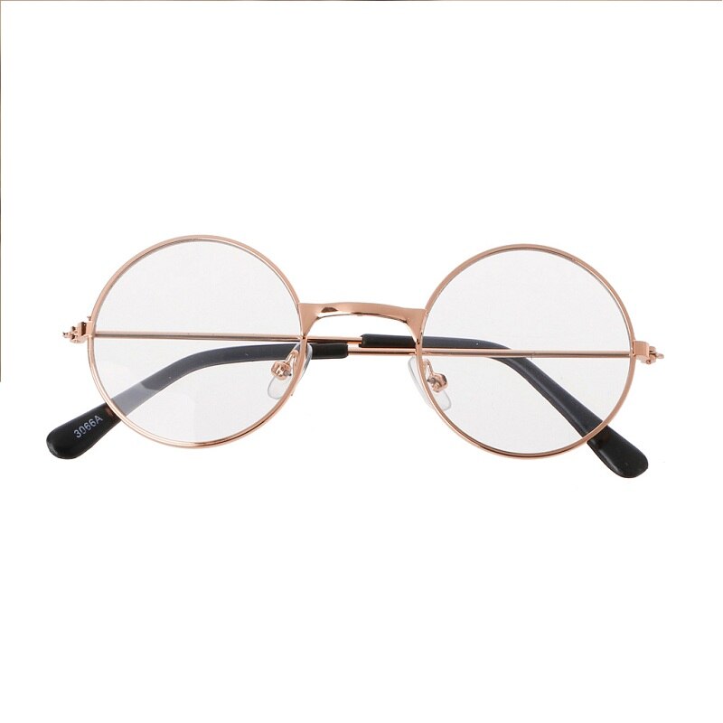 Top Lovely Newborn Baby Girl Boy Flat Glasses Photography Props Gentleman Studio Shoot: gold