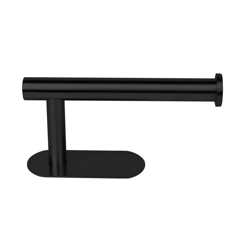 Free Kitchen Roll Paper Accessory Wall Mount Toilet Paper Holder Stainless Steel Bathroom Tissue Towel Accessories Rack Holders: 16x8cm black