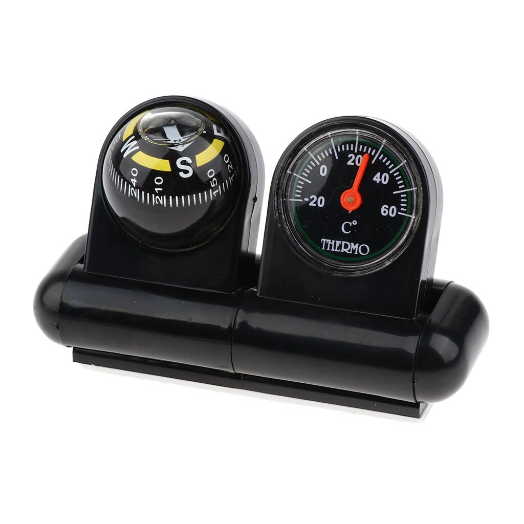 2 In 1 Verwisselbare Auto Kompas & Thermometer Adhesive Universele