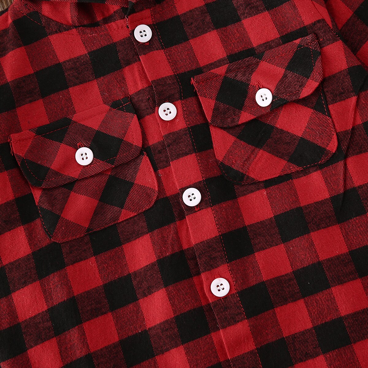Pudcoco niño ropa para bebé (niño o niña) Navidad Plaids Camisa con capucha de manga larga prendas de vestir exteriores camisa abrigo ropa 2-7Y