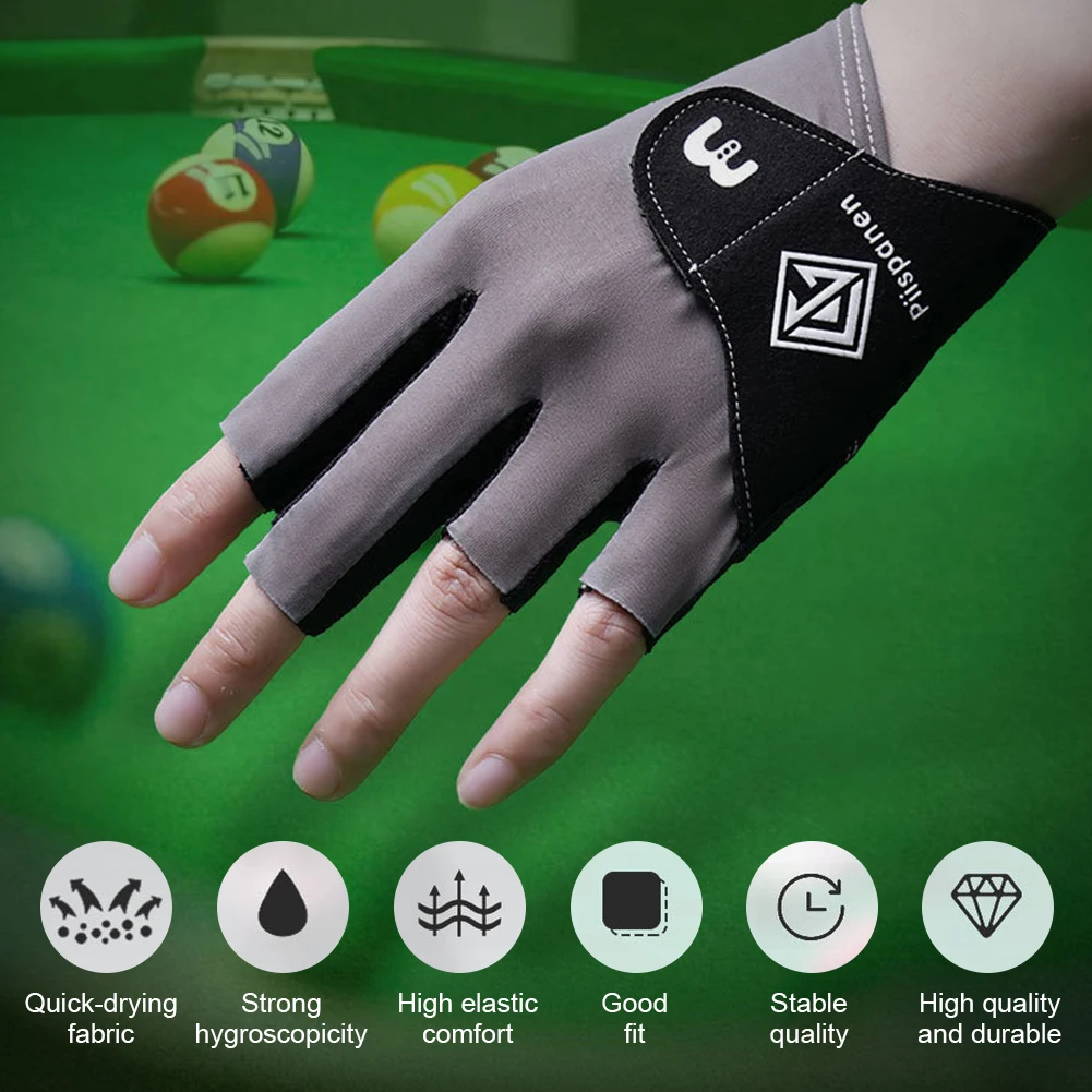 1Pc Biljart Handschoen Linkerhand Snooker 5-Vinger Handschoen Anti-slip Ademend Biljart Training Handschoenen Voor mannen En Vrouwen