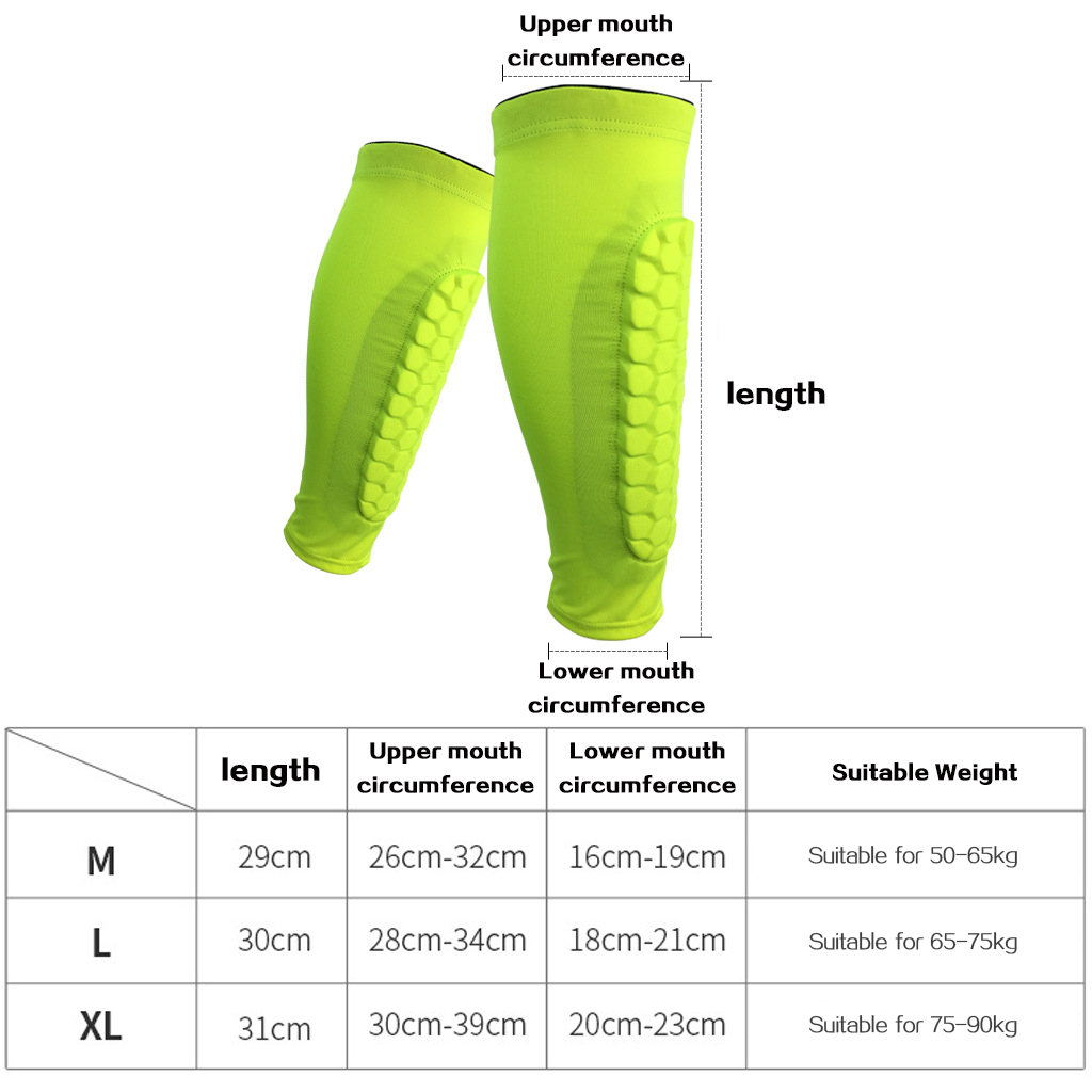 WorthWhile 1 PC Honeycomb Shin Guard Sports Football Shields Soccer Legging Shinguards Leg Sleeves Protective Gear