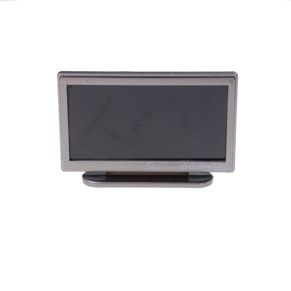 Nieuwste poppenhuis miniatuur breedbeeld televisie flat-panel lcd tv met afstandsbediening grijs klassiek fantasiespel accessoire speelgoed voor kinderen
