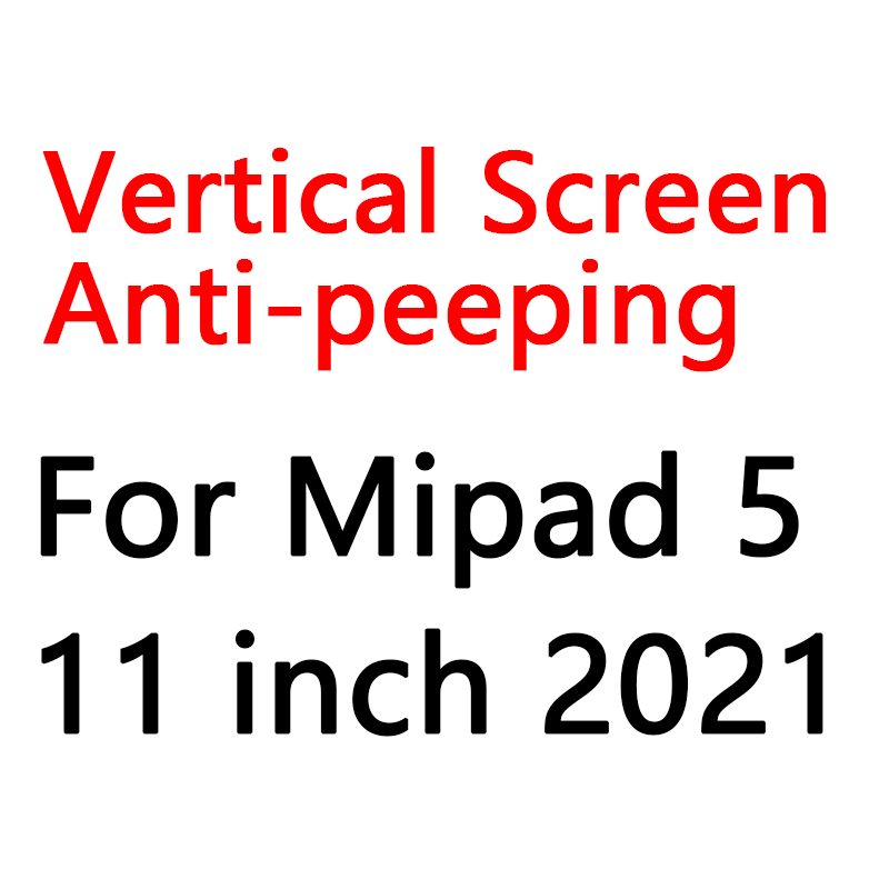 For Redmi Pad 10.6 SE 11" Xiaomi Mi Pad 6 11 Privacy Filter Screen Protector Mipad 5 Pro 12.4 Anti-glare/Anti-Peep/Anti-spy Film: Silver