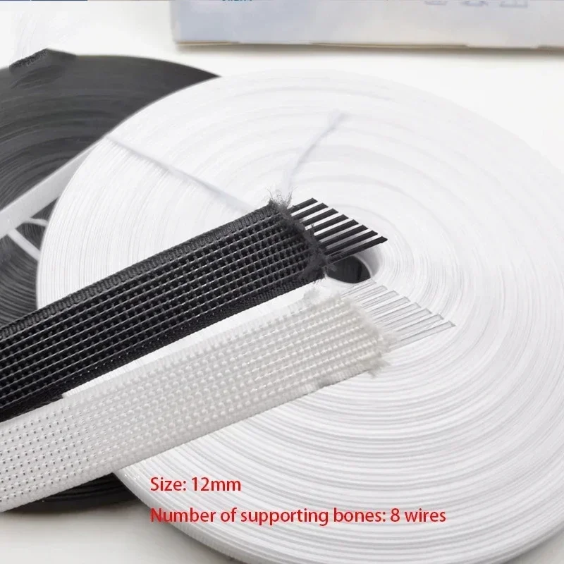 50Yards Meetee 6-15mm Plastic Uitbenen Zwart Wit voor Bras DIY Corset Trouwjurk Maken Naaien Accessoires bot Ondersteuning Tape