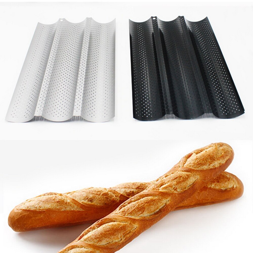 Bakplaat Wave Baguette Mould Bakken Pan Pad Koken Mat Oven Bakplaat Mat Mat Lange Stok Anti-aanbak Keuken Bakvormen gereedschap 5