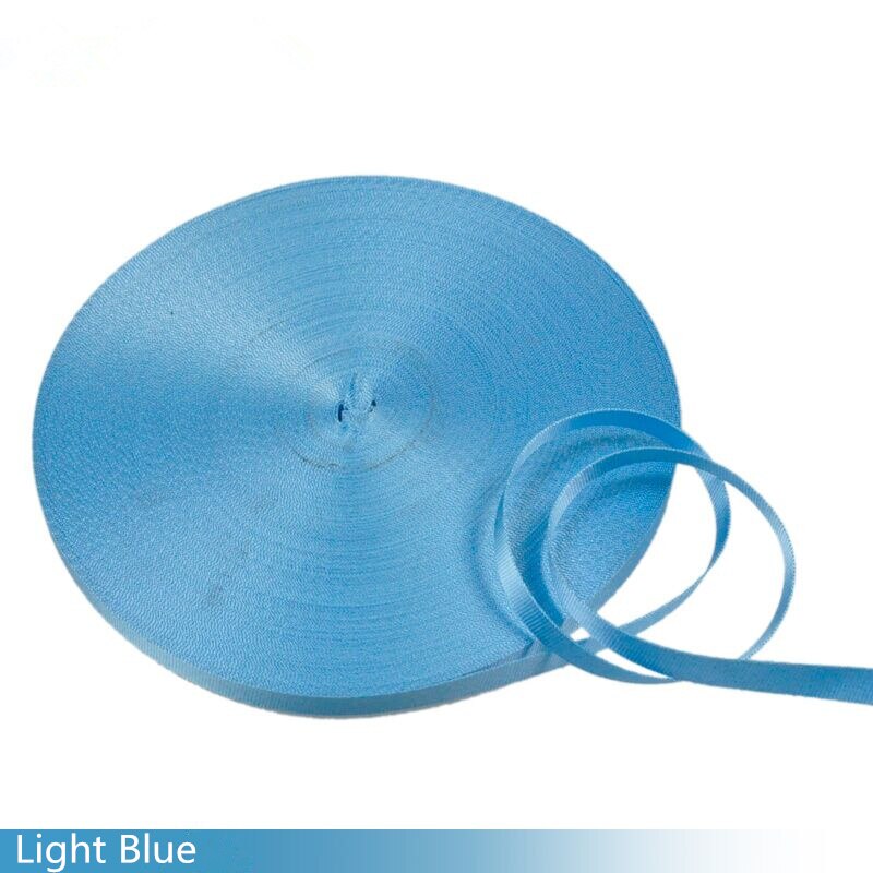 50Yards 3/8''(10mm) Colorful Strap Nylon Webbing plain weave Knapsack Strapping Sewing Bag Belt Accessories: Light Blue