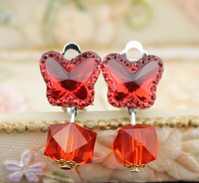 Koreaanse versie van de vrouwelijke kinderen sieraden zonder doorboord oor clip oorbellen baby prinses kristallen sieraden