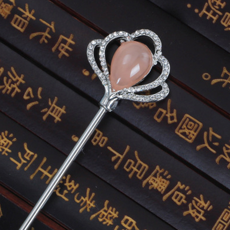 Vintage Chinese Style Hair Stick metalowe pałeczki Rhinestone kobiety Tassel kwiat perłowy spinka do włosów spinka do włosów biżuteria akcesoria