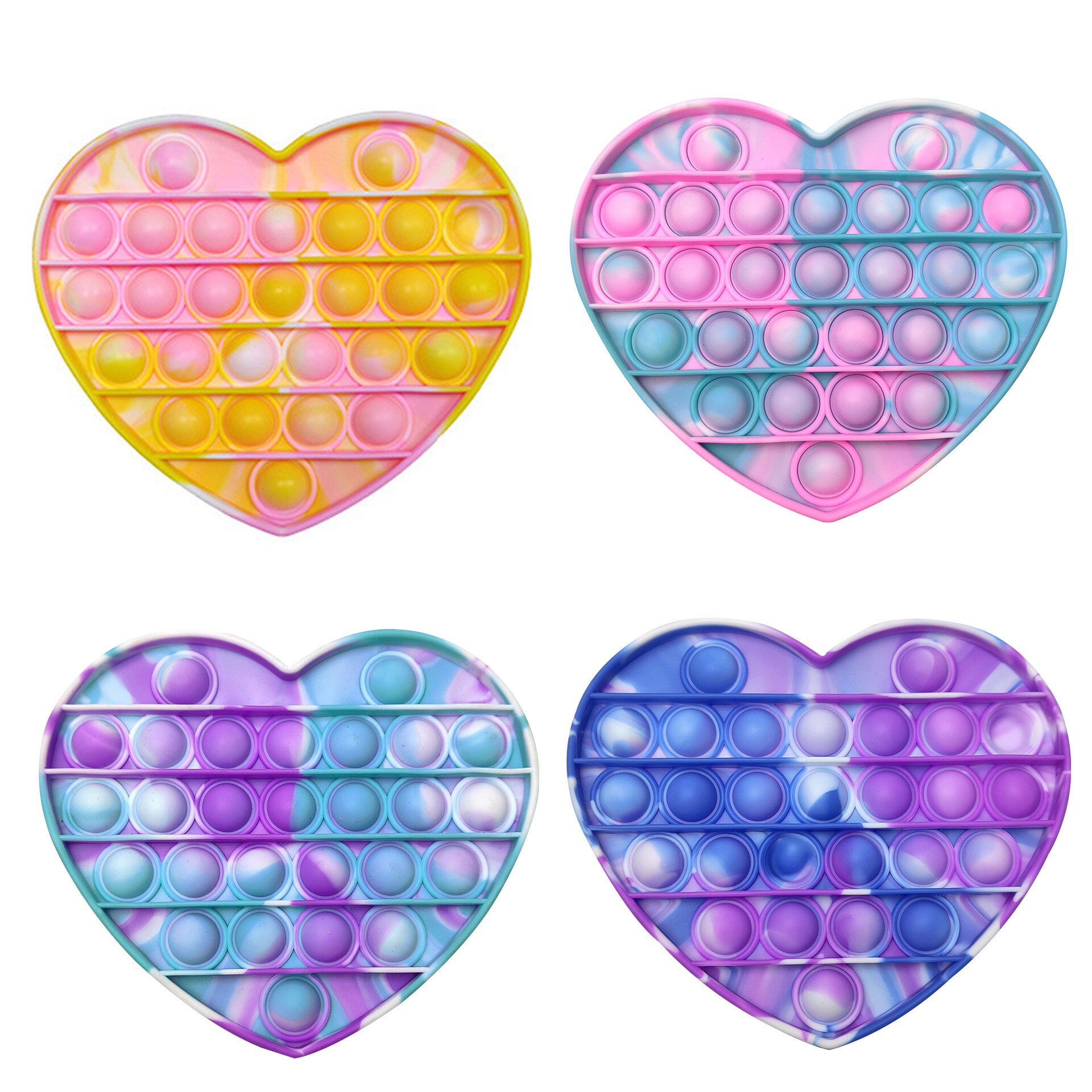 Rainbow Push Bubble Pops Fidget Sensory Toy for Autisim Special Needs Anti-stress Game Stress Relief Squishy Pops It Fidget Toys