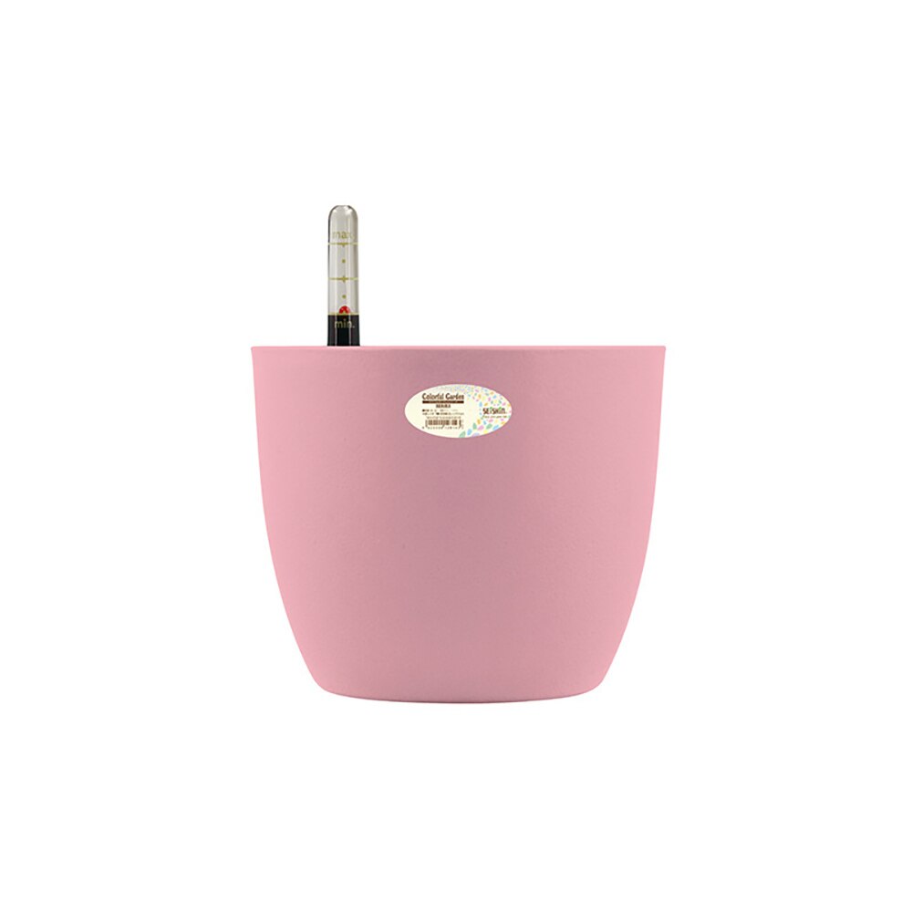 Fargerik selvvanning blomsterpotte fargerik plast blomsterpotte moderne dekorative planter pott hjemmekontor skrivebord dekorasjon: Rosa / S