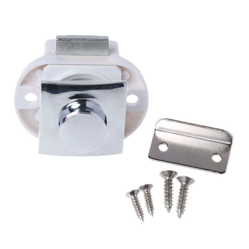 Camper Car Push Lock RV Caravan Boat Motor Home Cabinet Drawer Latch Button Locks For Furniture Hardware Accessories: White1
