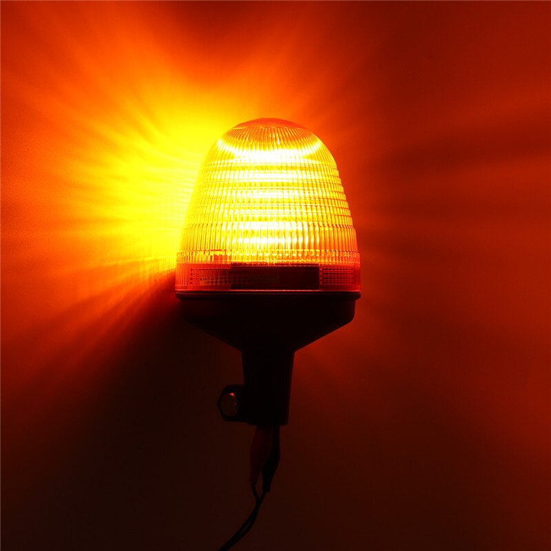 60 Led Safurance Led Roterende Knipperende Amber Baken Flexibele Din Pole Tractor Waarschuwingslampje Verkeerslicht Rijbaan Veiligheid 12V 24V