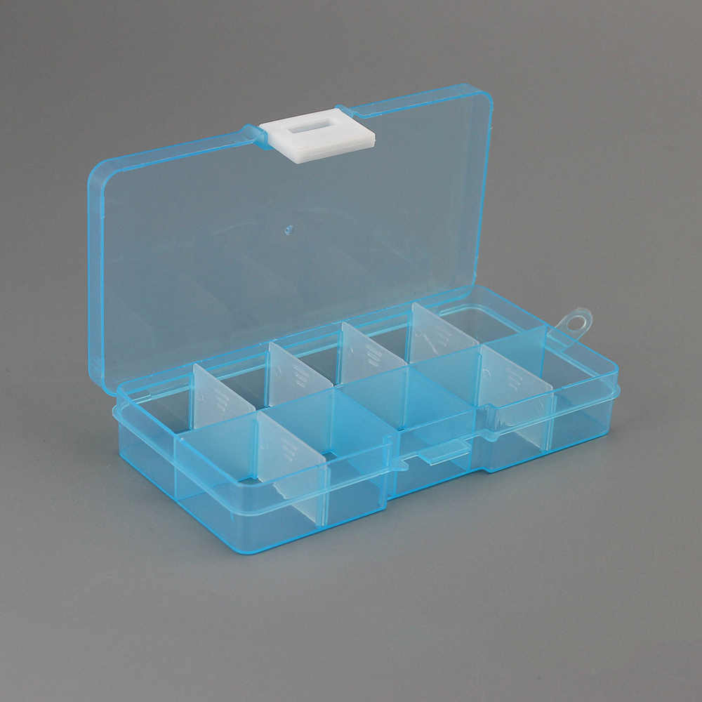 10 Grids Clear Detachable Storage Box Can Be Assembled Plastic Jewelry Case Finishing Box Eco-friendly Bead Storage Box: 02