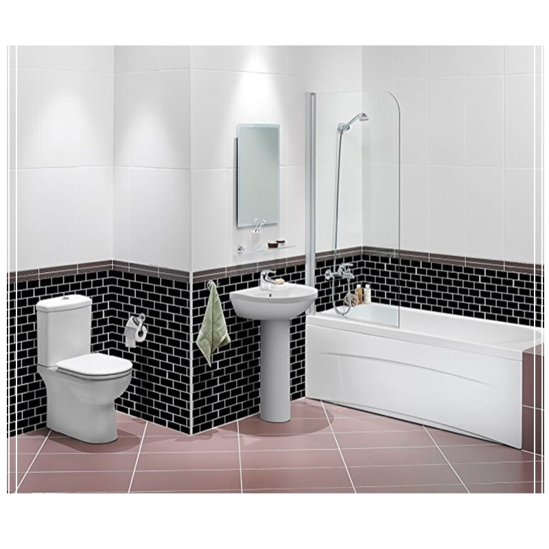Selvklebende peeling og pinne svart undergrunnsfliser backsplash 3d mosaikk veggoverføringer klistremerke diy kjøkken dårlig hjem dekor vinyl