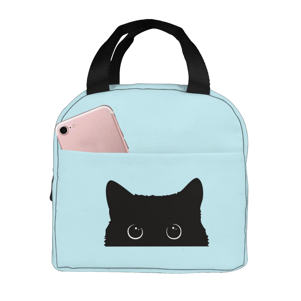 Zwarte Kat Lunch Voedsel Box Bag Geïsoleerde Thermische Voedsel Picknick Lunch Tas Voor Vrouwen Kinderen Mannen Cooler Tote Bag: Default Title