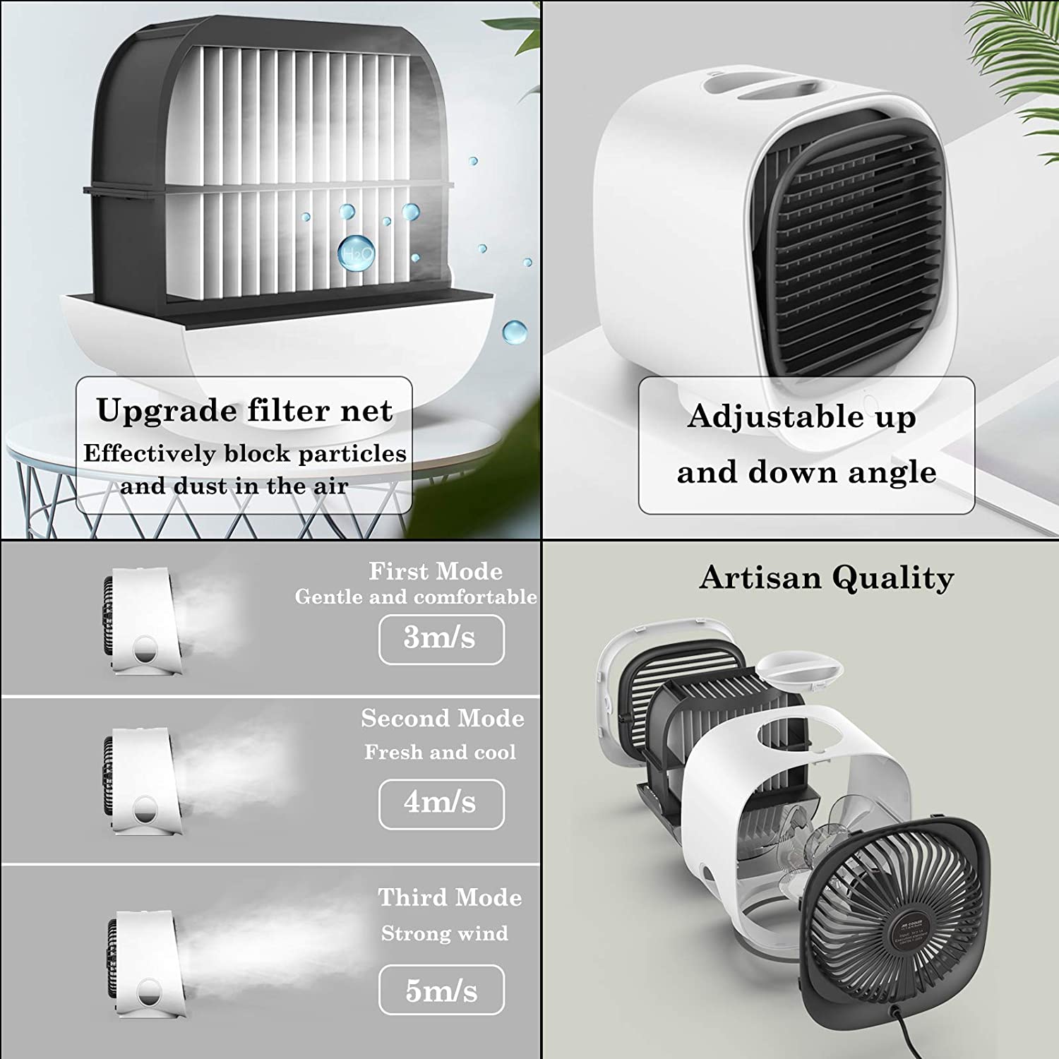Mini bærbar klimaanlæg hjem klimaanlæg luftfugter purifier usb desktop luftkøler fan til kontorværelse