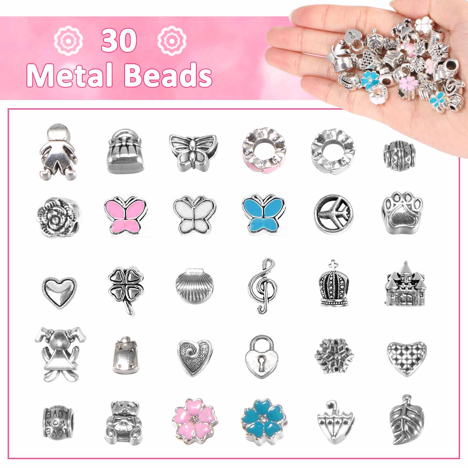 DIY Charm Bracelet Making Kit - Jewelry Craft Set for Girls, Adults & Beginners