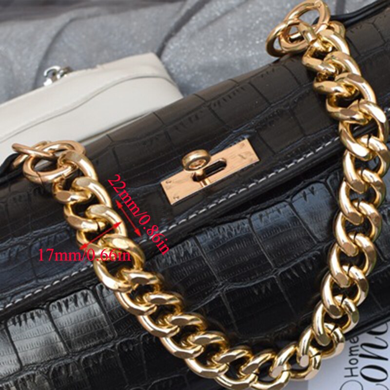 Corto 30cm cadena de Metal para bolso Correa manija de bolso: narrow gold