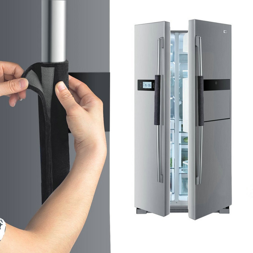 1 par dæksel til køleskabshåndtag praktisk dørhåndtag dørhåndtag dæksel dobbeltdør køleskabshandsker køkkenredskaber qe