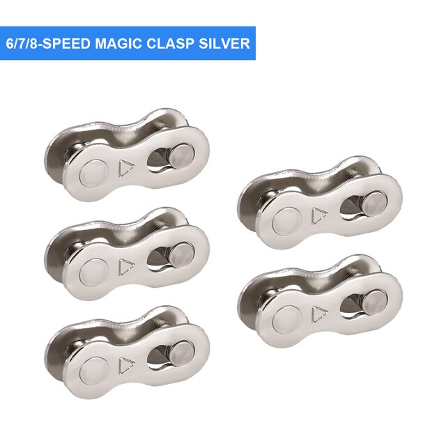 5Pairs Fietsketting Quick Link Bike Chain Quick Release Connector Mtb Racefiets Ketting Reparatie Tools Voor 6/7/8/9/10/11/12 Speed: Silver 6 7 8s 