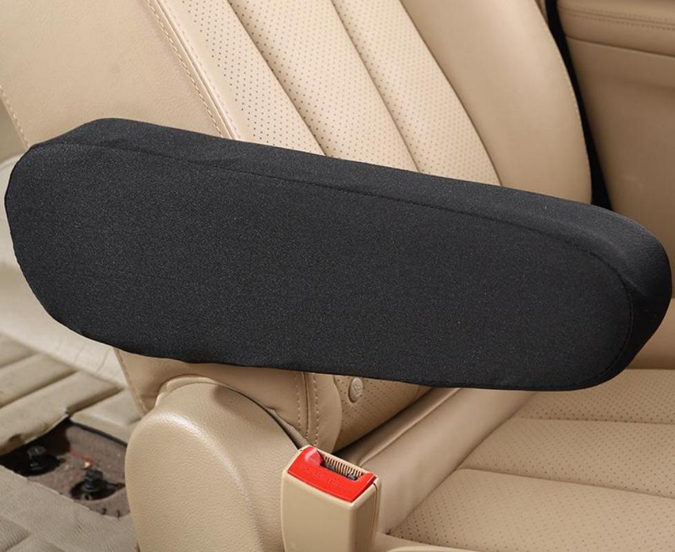 1pc elastisk stof og elastisk båndbeskyttelse, slidstærkt komplet sæt armlænsbetræk til bilen: Sort