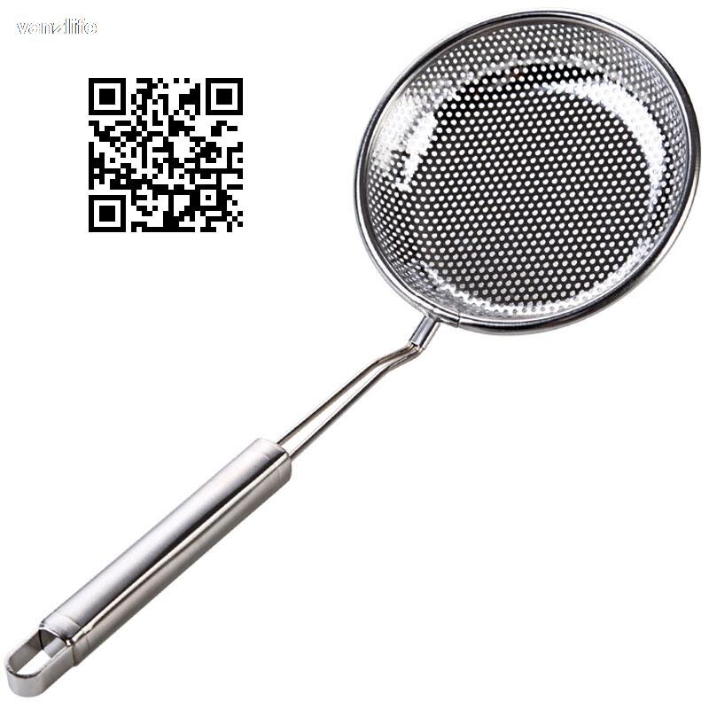 Stainless steel frying colander household fence mesh kitchen large spoon scoop filter net mesh spoon