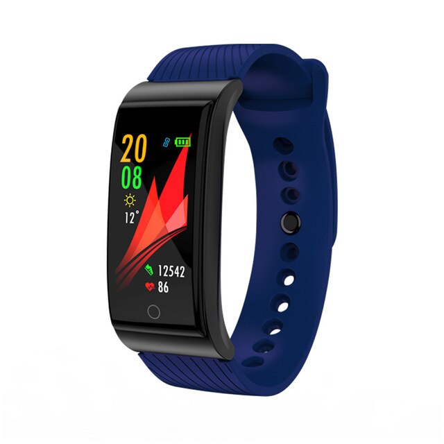 F4 Smart Band Blood Pressure Heart Rate Monitor Men Women Wristband Fitness Sports Watch Pedometer Smart Metal Bracelet: blue silican