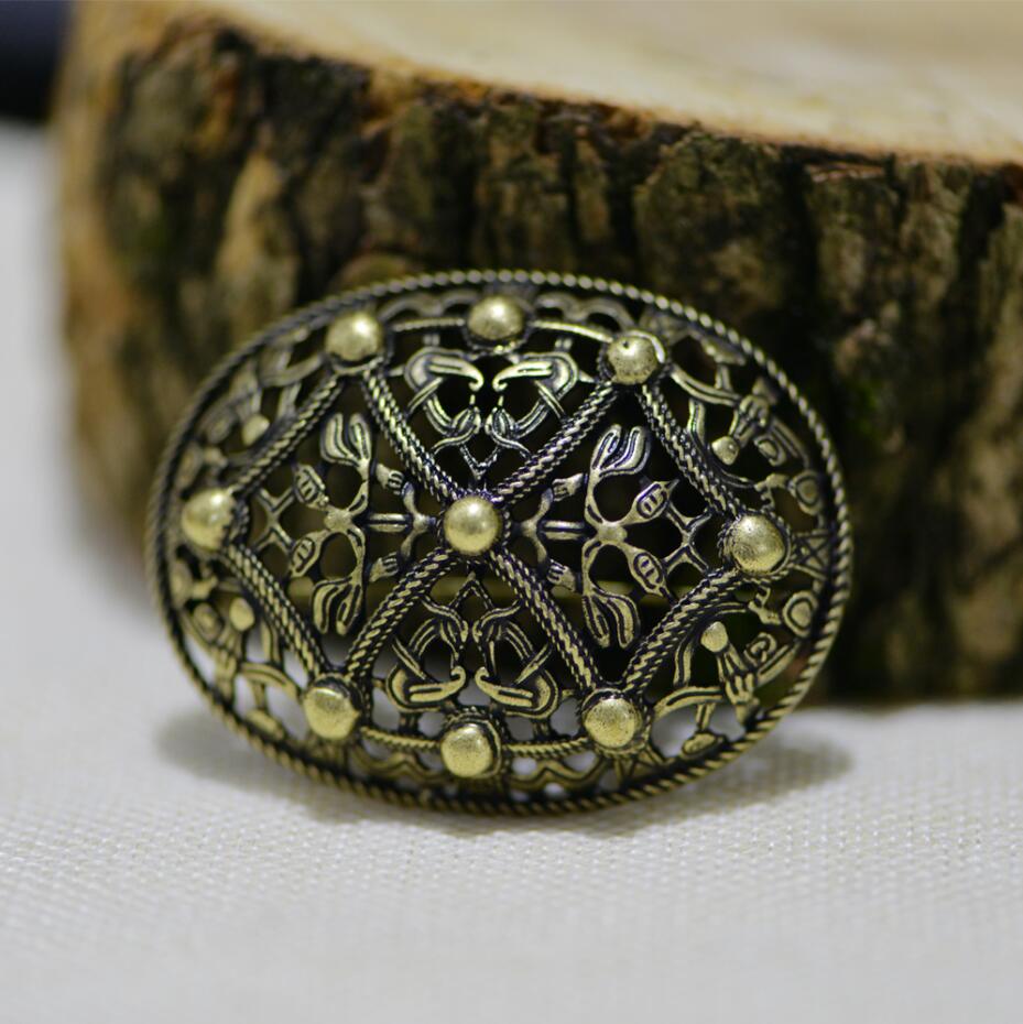 LANGHONG 1pcs Nordic Vikings Brooch Sweden Scandinavian Viking brosch jewelry Talisman: Antique Bronze