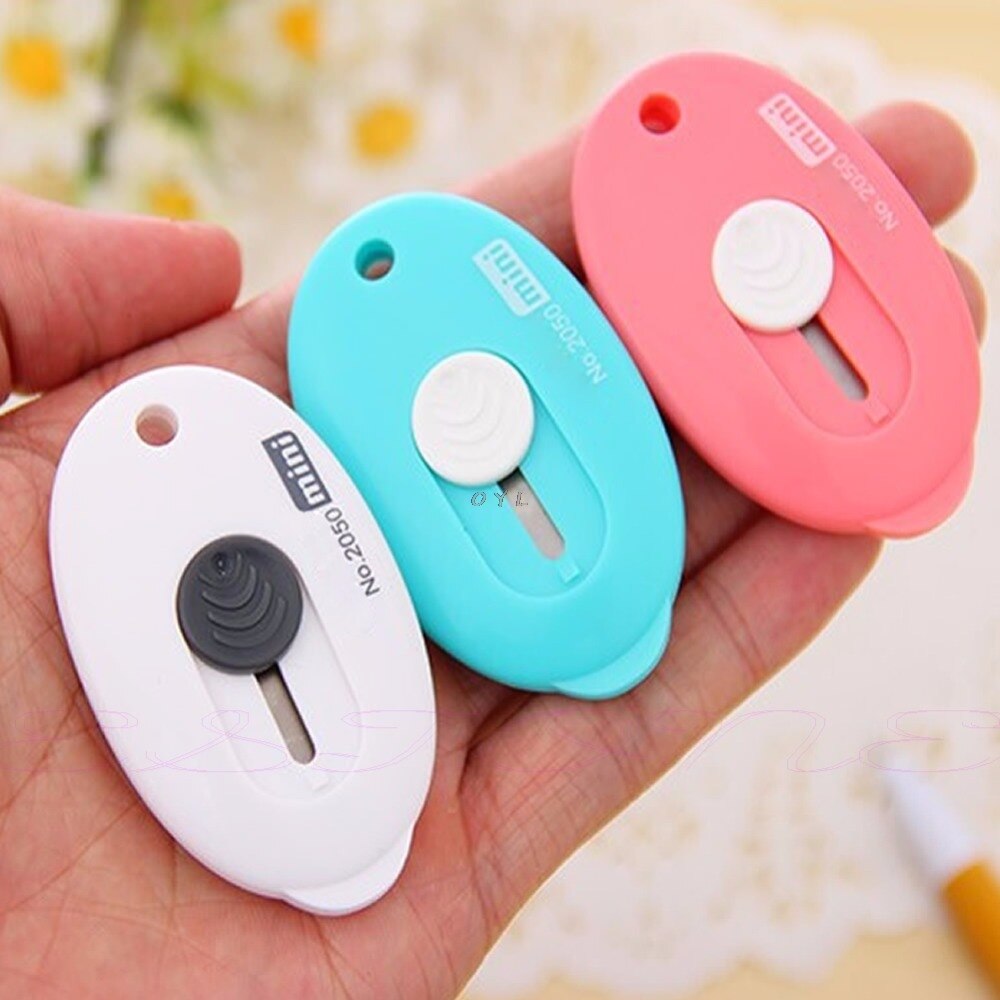 Random Color Mini Utility Knife Box Cutter Retractable Razor Blade DIY Tool