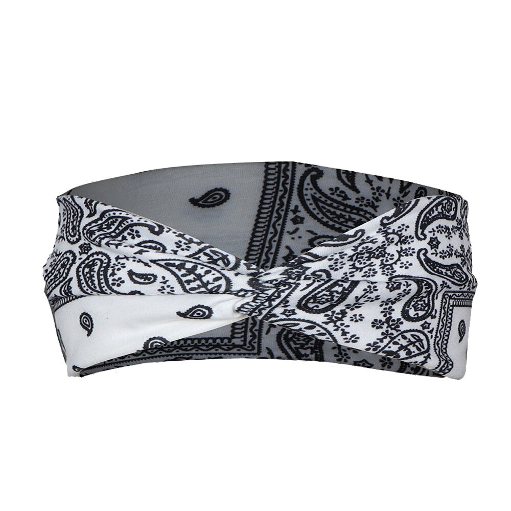 Bohemian Cross Elastic Hair Band Women Chiffon Silk Headband For Ladies Head band Hair Accessories Sports Wash Headwear: 4