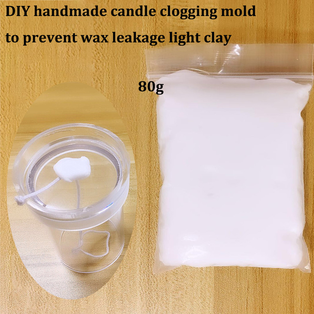 50pcs Wax Core Holder Soy Wax Centering Device For DIY Candle Making Aromatherapy Wicks Making Tool: 80g clay