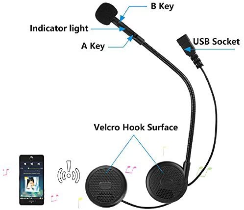 Freedconn Motorhelm Draadloze Bluetooth Headset L1M Helm Draadloze Hoofdtelefoon Met Microfoon Helm Luidsprekers Headset
