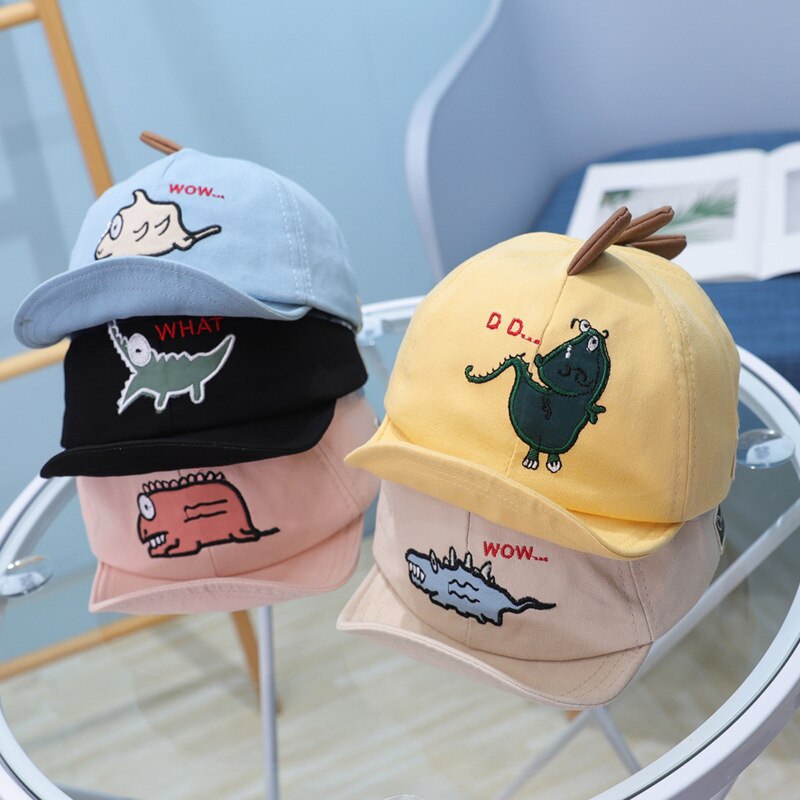 Leuke Cartoon Dinosaurus Baby Baseball Cap Zachte Katoen Jongens Meisjes Zonnehoed Zomer Baby Peuter Kinderen Strand Hoed