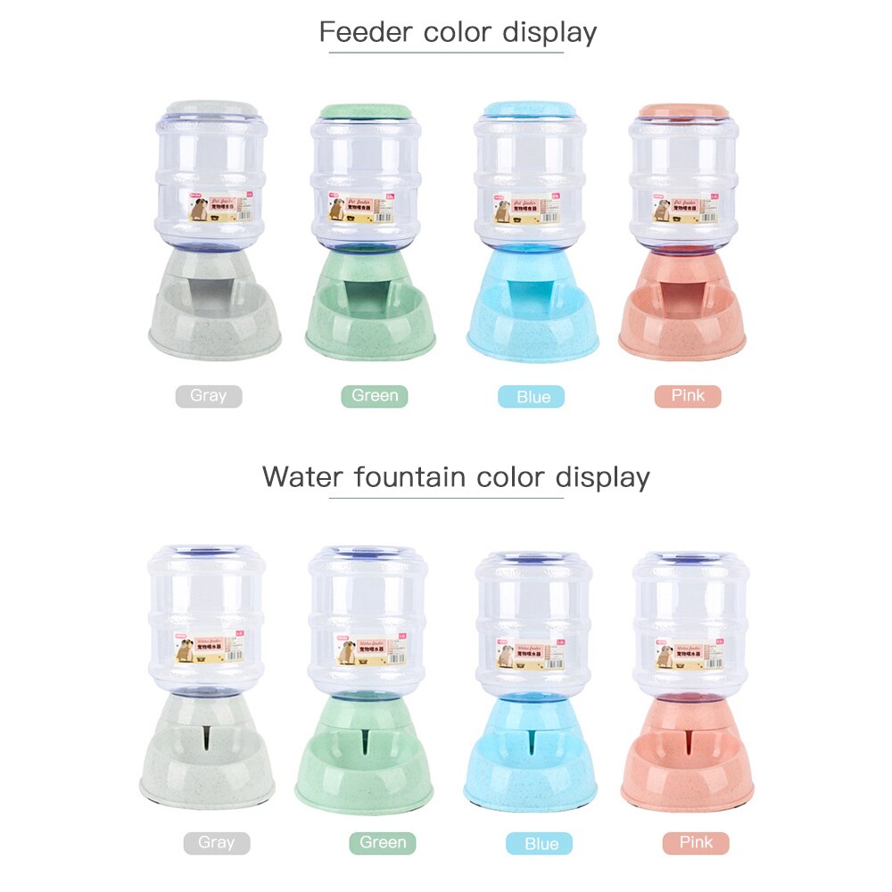 Pet Dog Automatic Water Feeder 3.8L Food Storage Bucket Cat Water Fountain Dispenser Small Pet Watering Supplies Random Color