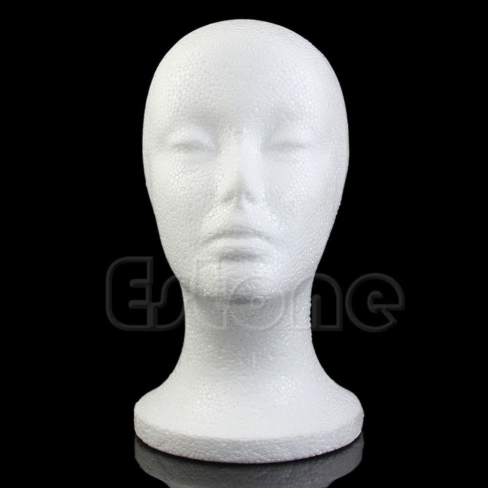 Female Styrofoam Foam Mannequin Manikin Head Model For Wig hair Hat Glasses Display