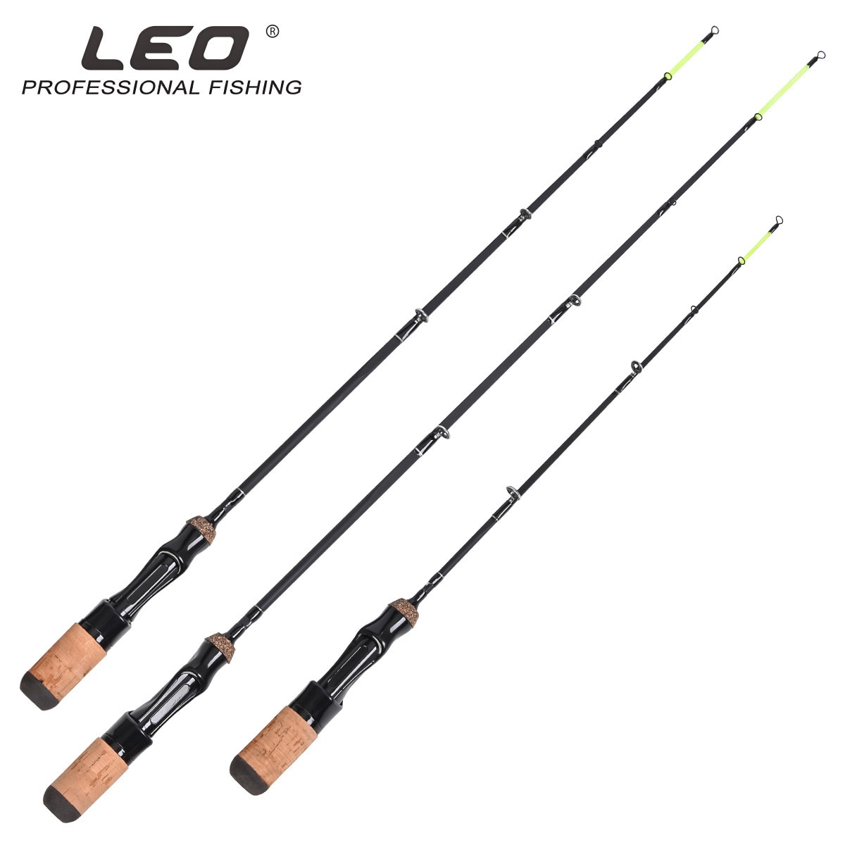 LEO integrated flat body ice fishing rod single section flat fishing rod