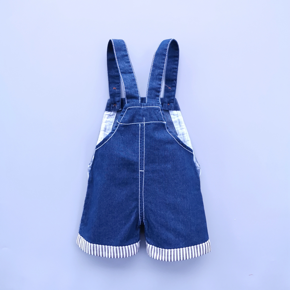 Baby Boys Girls Jeans Overalls Shorts Toddler Kids Denim Rompers Cute Cartoon Bear Bebe Jumpsuit For Summer Bib Pants Clothes