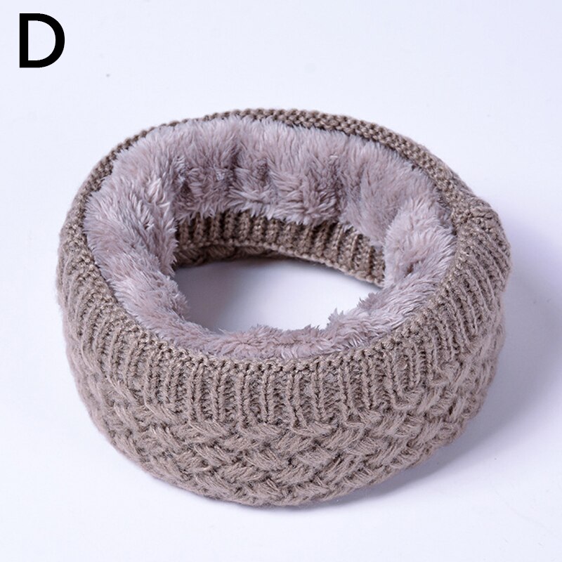 Sjaal Winter Vrouwen Mannen Solid Breien Kraag Dikke Warme Velveted Ringen Sjaals Allmatch Uitlaat: D