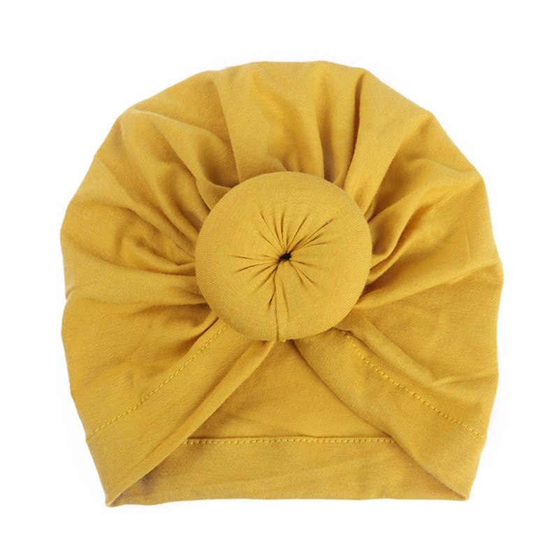 Gorro de algodón con lazo para bebé, gorro para niña, turbante para niño pequeño: style1 yellow 1-2Y