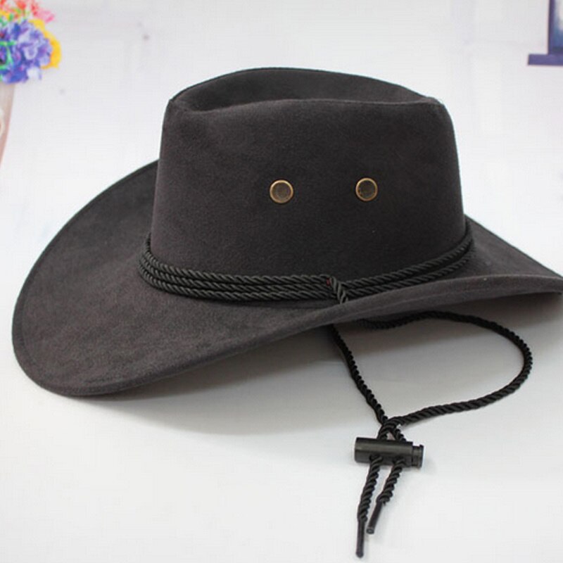 Western cowboy hat mænd ridehætte tilbehør bred brimmed crushable crimping western cowboy hat solid