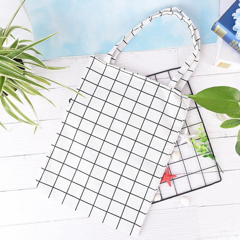 5 stijlen canvas geruite tas messenger outdoor katoenen schouder geruit winkelen: Wl
