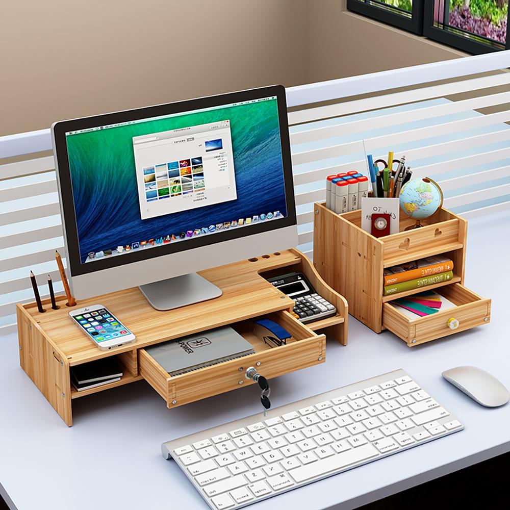 Półka stojak na laptopa uchwyt na drewno monitor biurkowy stojak na ekran komputera półka na półkę cokół mocna podstawka robić laptopa uchwyt biurkowy