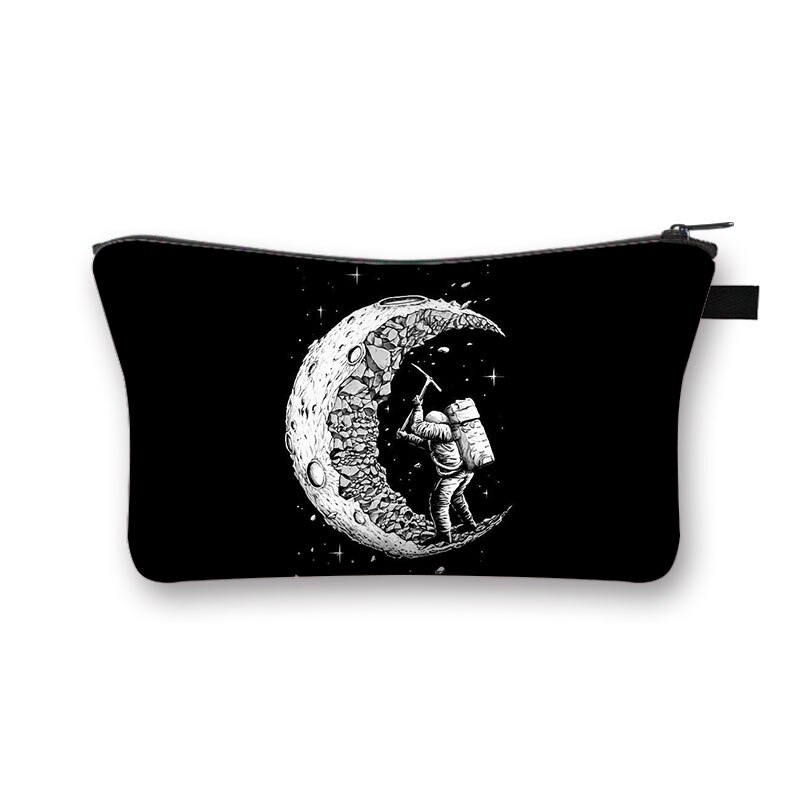 Astronauta/Spaceship kosmetyczka gwiaździsta noc Galaxy chłopcy dziewczęta kosmetyczki szminka etui damskie przenośne Mini portfel: shzbmarscw02