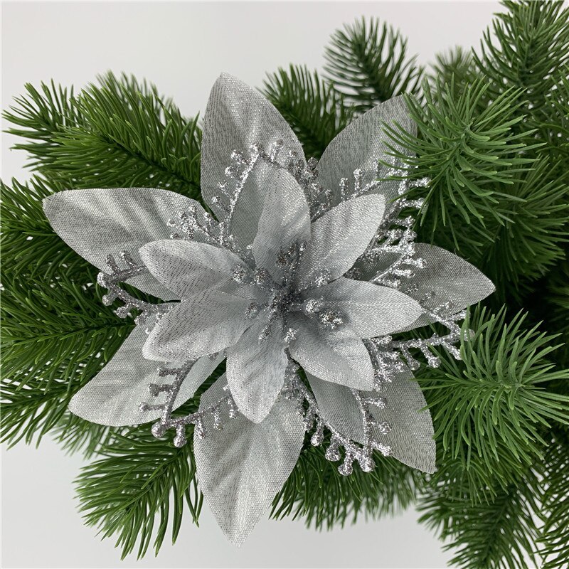 Kerstboom Decoratie Plastic Bloem Drie-layer driedimensionale Kunstmatige bloemen Voor Kerstboom Party Ornamenten: B2-13cm