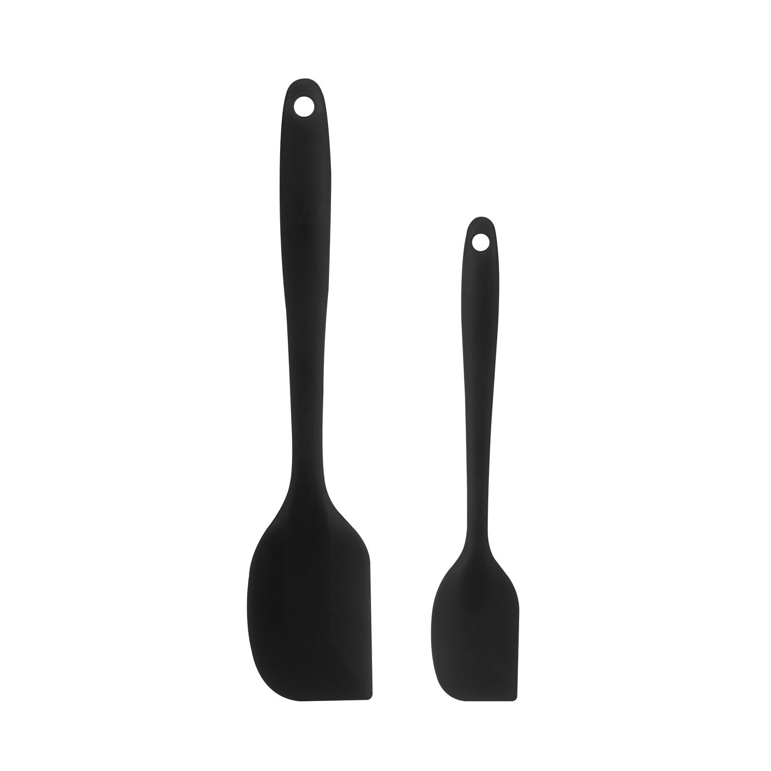 2 In 1 Multifunctional Non-Stick Food Clip Tongs Fried Egg Cooking Turner Pancake Spatula Pizza Barbecue Omelet Kitchen Clamp: 2Pcs Black Spatula